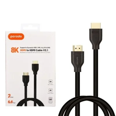 Porodo 8K HDMI to HDMI Cable (2 m) - Black